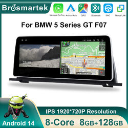 12,3'' Android 14 Autoradio CarPlay 8-Kern 128GB GPS Navi Für BMW 5er GT F07 CIC