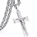 Deluxe Kreuzkette Jesus Anhänger Königskette Massiv Edelstahl Halskette Herren