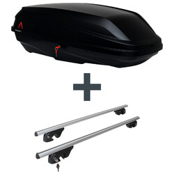 Dachbox G3 BiCube 300+ + Dachträger Menabo Sherman für Dacia Dokker Typ KE NPnur mit offener Dachreling