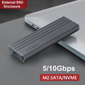 M.2 NVMe SATA SSD Externes Gehäuse Adapter 5/10/20Gbps USB-C 3.1, Max. 4TB SSD