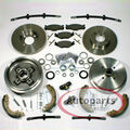 Bremsen Beläge vorne Bremstrommel Set hinten 4 Bremsschläuche für VW Golf II