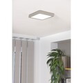 LED Deckenleuchte Aufbaupanel Fueva 5 Nickel matt 21x21cm 16,5W 1800lm Warmweiß