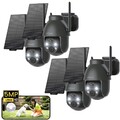 3MP 2K Kabellos Solar Akku Überwachungskamera Set WLAN Aussen Kamera 360° PTZ
