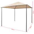 Garten Gartenpavillon Pavillon Festzelt Partyzelt Stahl 4x4 m/3x3 m Beige Choice