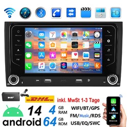 4+64GB DAB+ Android Apple Carplay Autoradio GPS Für Audi A4 8E 8H B6 B7 2000-09