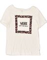 Vans grafisches Damen-T-Shirt Top UK 14 Large weiß AG05