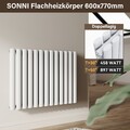 SONNI Heizkörper Design Röhrenheizkörper Paneelheizkörper Horizontal Weiß 60x77