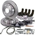 ATEC 2x BREMSSCHEIBE + BELÄGE +BREMSBACKEN +NACHSTELLER HINTEN FÜR BMW 3-ER 4-ER