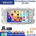 Android14 Autoradio DAB+ für Ford Focus Mk2 Mondeo C/S-MAX Galaxy 4+64G GPS WIFI