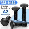 Schlossschrauben Flachrundkopfschrauben M3 M4 M5 M6 M8 M10 Edelstahl V2A DIN 603