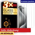 3x Panzerfolie Echt Glas für iPhone 15 14 13 12 11 8 X SE XR Pro Max Mini 