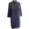 Lacoste Damen Klein Frauen Polokleid Grau Gr. 34 Rundhalsausschnitt EF9466
