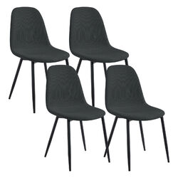 Eugad 4x Esszimmerstühle Küchenstuhl Cord Polsterstuhl mit Rückenlehne Metall