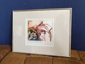 Traumhaft Vintage Blumenstilleben Blumen Bild Malerei Aquarell gerahmt signiert