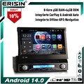 8-Kern 64GB Android 14 1 Din Abnehmbare DVD Autoradio CarPlay GPS Navi WiFi DAB+
