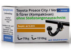 ANHÄNGERKUPPLUNG für Proace City Verso ab 19 abnehmbar ORIS +7pol E-Satz ABE