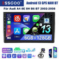 8Kerne 6+128GB Autoradio Für Audi A4 8E 8H B6 B7 2000-09 Android 13 GPS Navi DSP