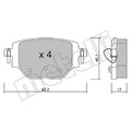 1x ORIGINAL® Metelli 22-1246-0 Bremsbelagsatz, Scheibenbremse Hinten, exkl.