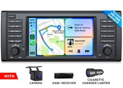 DAB+ 7" IPS Bildschirm Android 14 Autoradio CarPlay Navi DSP Für BMW 5er E39 M5