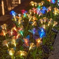 2er 8LED Solarlampen für Außen Garten Schmetterling Solarleuchten Gartendeko DHL