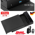 USB 3.0 Externe Festplattengehäuse，2,5 3,5 Zoll SATA SSD HDD Festplatten Case DE