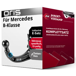 Für B-Klasse Typ W247 (Oris) Anhängerkupplung abnehmbar + E-Satz 13pol inkl. EBAoptional auch als Komplettpaket mit Montage