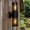 Wandleuchte Wandlampe Außen Gartenlampe rauch schwarz E27 Fassaden Up Down LED