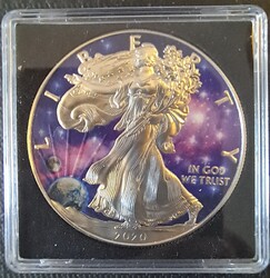 eine Feinunze Silber  31.1gr. American Silver Eagle 2020 coloriert und limitiert