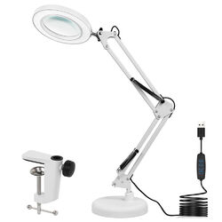 72 LED Lupenleuchte 10 Dioptrien Arbeitsleuchte Lupenlampe Lupe mit Clip, Basis