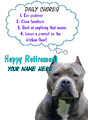 American Pit Bull Hund Ruhestand Regeln Karte Code3 A5 personalisiert Grüße