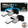 TRILLOX Trillerpfeife Set Schiedsrichterpfeife Metall Notfallpfeife Signalpfeife
