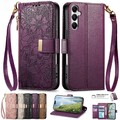 Für Samsung S25 Edge S24 S23 S22 S21 Ultra Plus FE Leder Etui HandyHülle Tasche