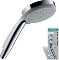 Hansgrohe Croma 100 - Duschkopf, Handbrause Mit 4 Strahlarten, Runde Duschbrause