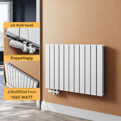 ELEGANT Heizkörper Design Flachheizkörper Paneelheizkörper Horizontal 630x850mm 