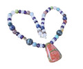 Multicolor Edelstein kette mit Unakit Anhänger ,44 cm,Silber  Unikat ( DN-41)