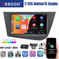 DAB+ Android 13 Carplay Autoradio Bluetooth GPS BT Kam Für Seat Leon 1P1 2005-11