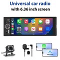 Wireless Carplay AndroidAuto Autoradio 1 DIN Mit 6.36'' Bildschirm USB Bluetooth