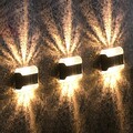 4 Stk LED Solarleuchten Wandlampen Außen Zaunleuchte Gartenleuchte Treppen Lampe