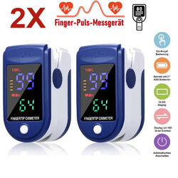 2 Stück Pulsoximeter Finger Sauerstoff Puls SpO2 Messgerät Oximeter Pulsoxymeter
