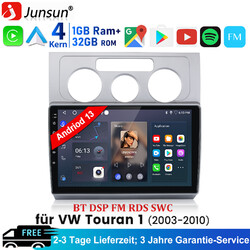 32G Für VW Touran 1T1 Bj. 2003-2010 Android 13 Autoradio GPS Nav WIFI Carplay FM