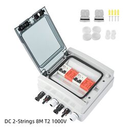 SOLAR ANSCHLUSSKASTEN PHOTOVOLTAIK AC DC ÜBERSPANNUNGSSCHUTZ 2-STRINGS 1-STRINGS
