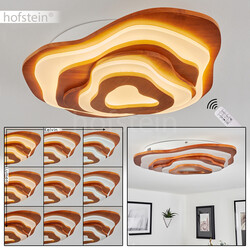 LED Ess Wohn Schlaf Zimmer Lampe Fernbedienung Decken Leuchte dimmbar Holz/weiß