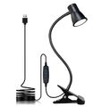 LED Klemmleuchte dimmbar Schreibtischlampe Leselampe flexibel USB Tisch-Lampe DE