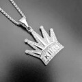 Kette Halskette Krone Crown King HipHop Gold Look Zink Anhänger Zirkonia