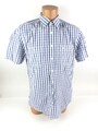 Camel Herren Hemd Gr. M Regular Fit Kurzarm Blau kariert Freizeithemd (17429)