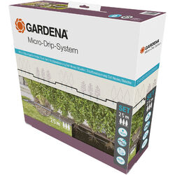 GARDENA Micro-Drip-System Tropfbewässerung Hecken/Büsche Set, 25 Meter, TropferModell 2023, ober- und unterirdisch