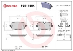 BREMBO Bremsbelagsatz Scheibenbremse XTRA LINE - Ceramic P85118NX für AUDI A6 C7