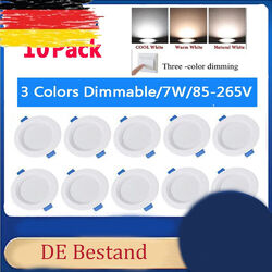 10x LED Einbaustrahler Dimmbar Einbauleuchten Flach Decken Einbau Spot Set 220V
