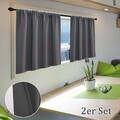 2er Set Scheibengardinen Kurz Vorhänge Blickdicht für RV Wohnwagen Esszimmer DE