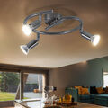 Deckenleuchte Deckenlampe Spotleuchte Spotlampe Spots flexibel nickel matt GU10